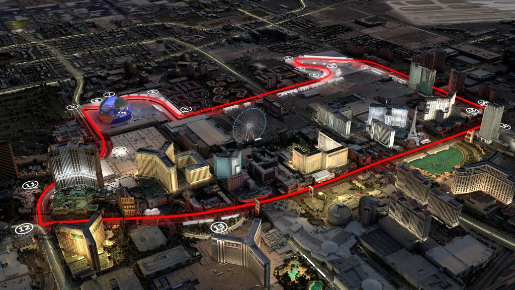 Formula 1 race map Las Vegas